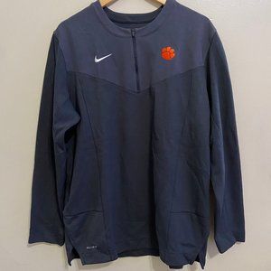 Nike Clemson Tigers Football Team Issue Quarter Zip Sideline Coach Jacket Mens L
